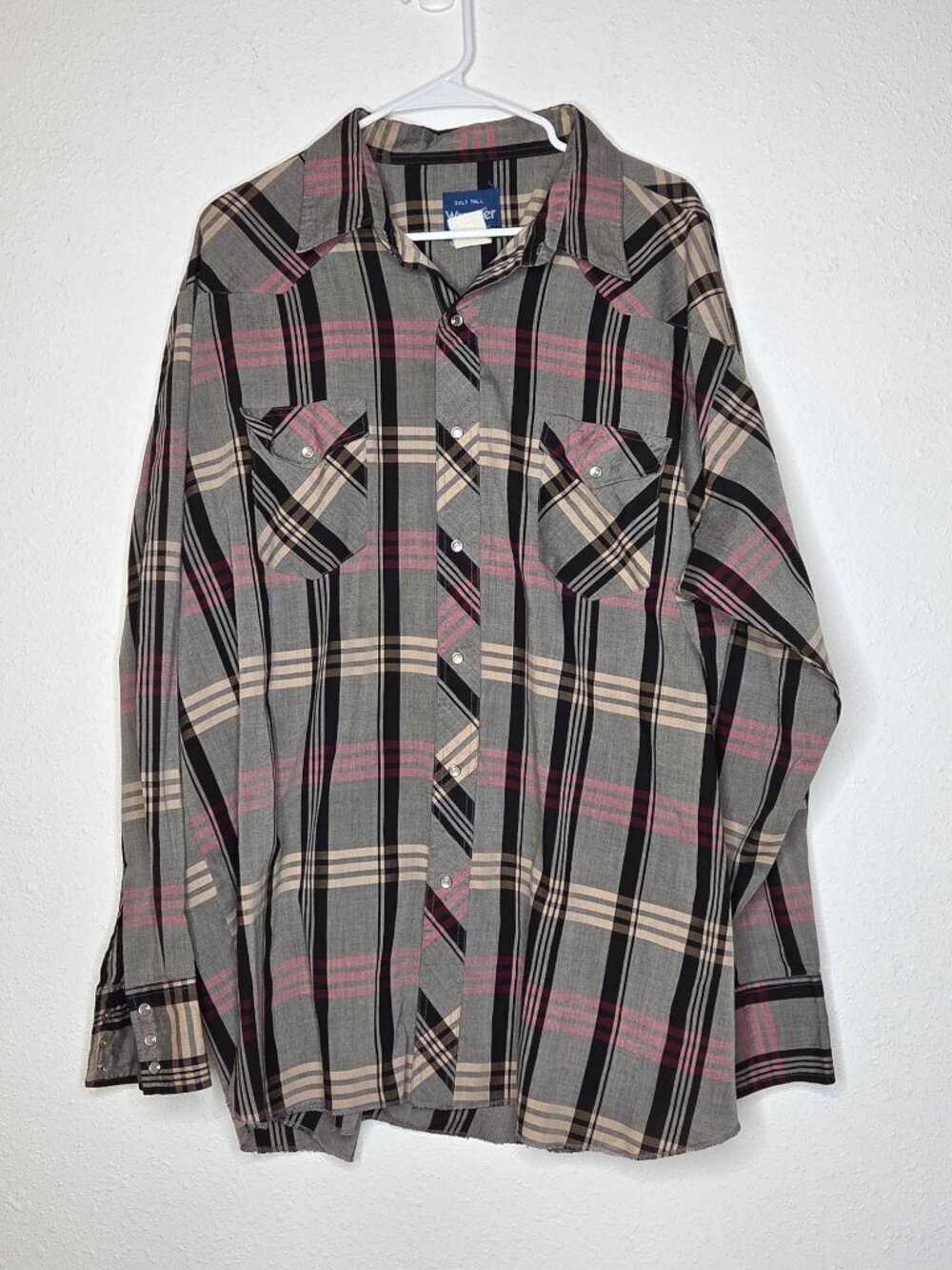 Wrangler Vintage Cowboy Cut Western Pearl Snap Shirt 3XLT